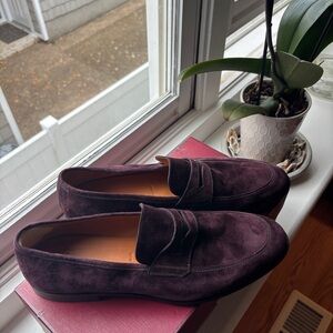 Bally Purple Suede Loafers Slip-Ons